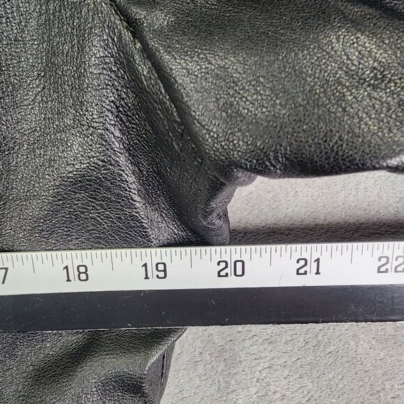 Womens Black Cripple Creek Studded Leather Jacket w/ Faux Fur Full Zip Size L - Picture 12 of 13